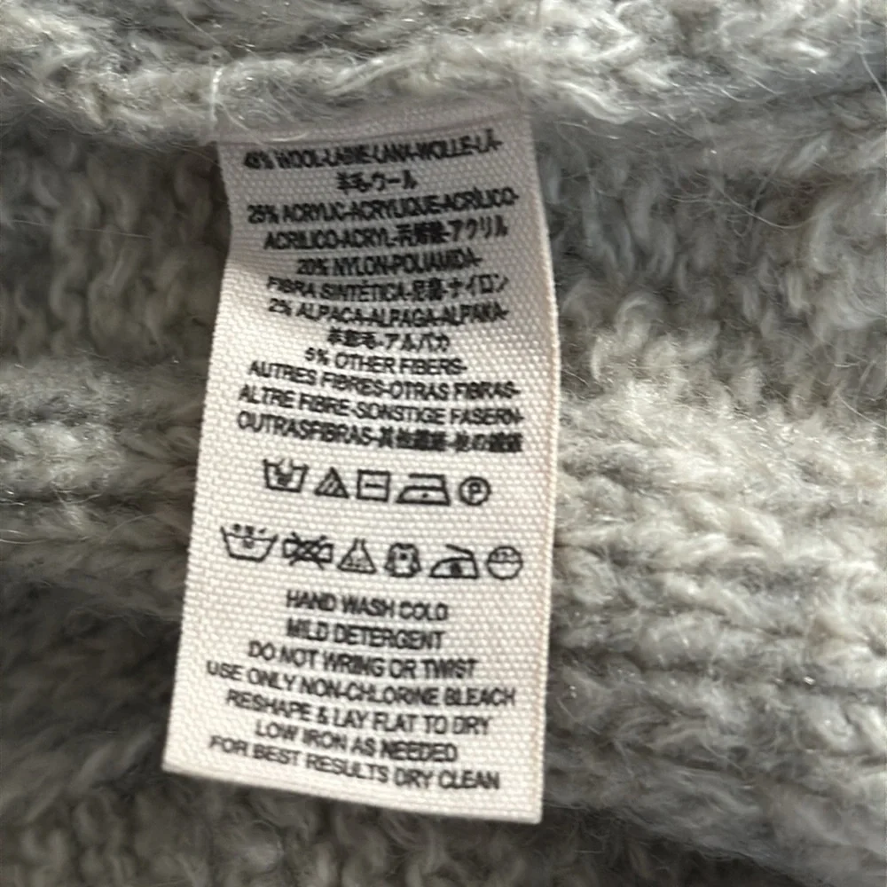 Free People Nordic Sweater Dress Mini Gray Sparkle Short Sleeve Y2K Size‎ M